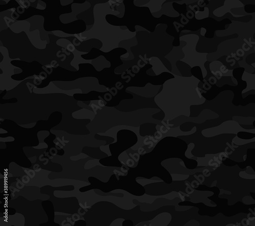  Camouflage black pattern vector illustration for printing. Street night background.
