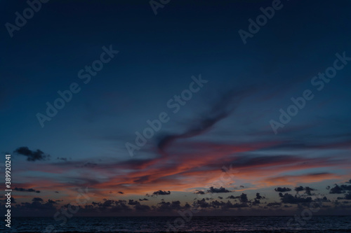 Beautiful sunset on the beach and sea, at Phuket Thailand.