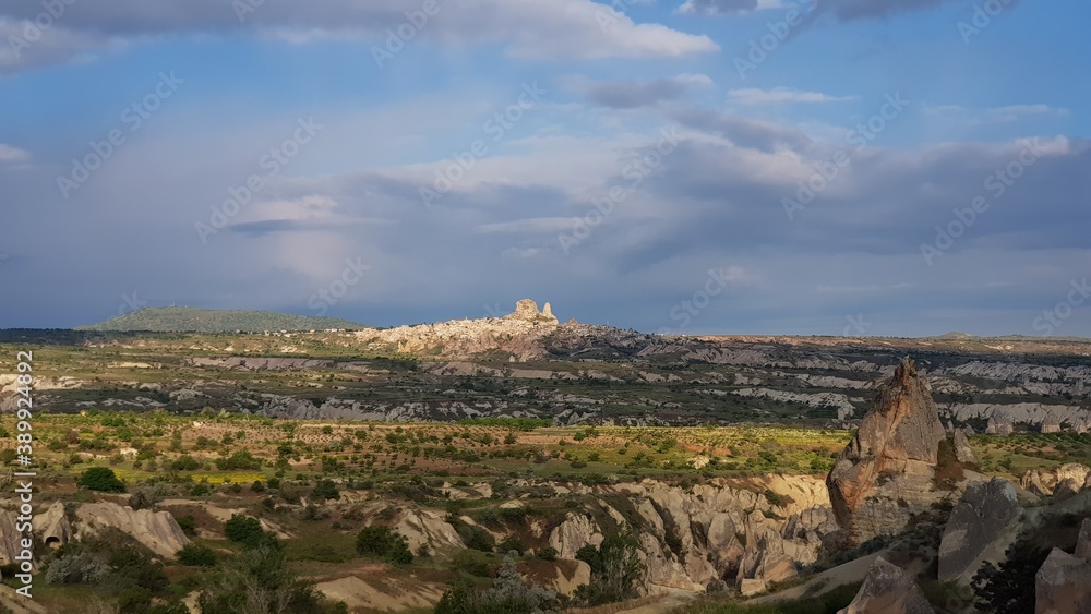 Cappadocia at sunrise. Landscape of the Cappadocia in Nevsehir Turkey.