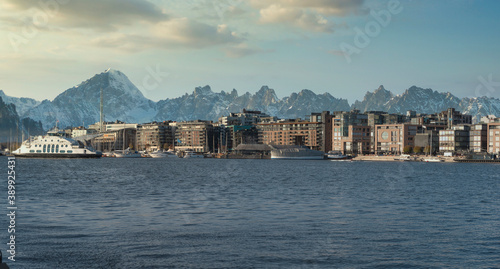 Photography City in the mountains.. port in the city of Oslo.