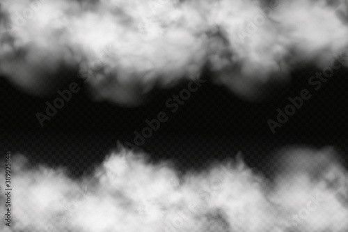 Cloudy sky or smog over the city.Vector illustration.