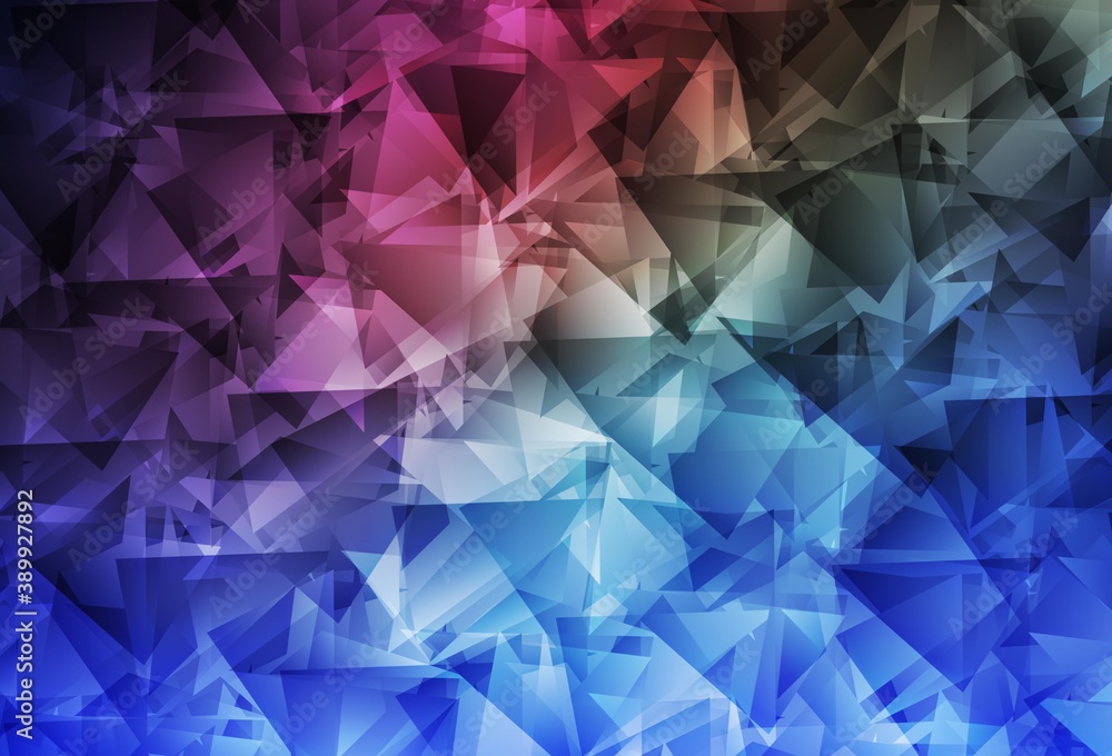 Obraz premium Dark Pink, Blue vector gradient triangles texture.