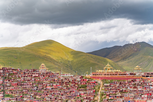 The view of larung academy in Larung Gar on Tibet