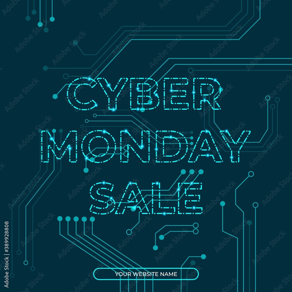 Fototapeta premium Editable square banner template. Social media post template cyber monday sale. Usable for social media post , banner and web internet ads. Flat vector design isolated