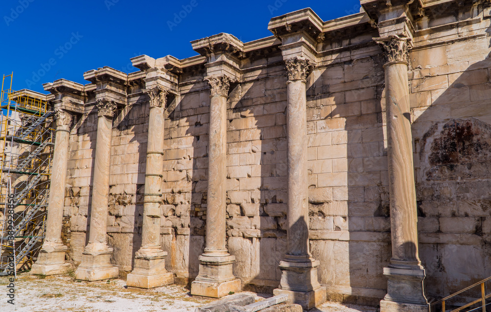 Ruins of the ancient Library of Hadrian in Athens, Greece