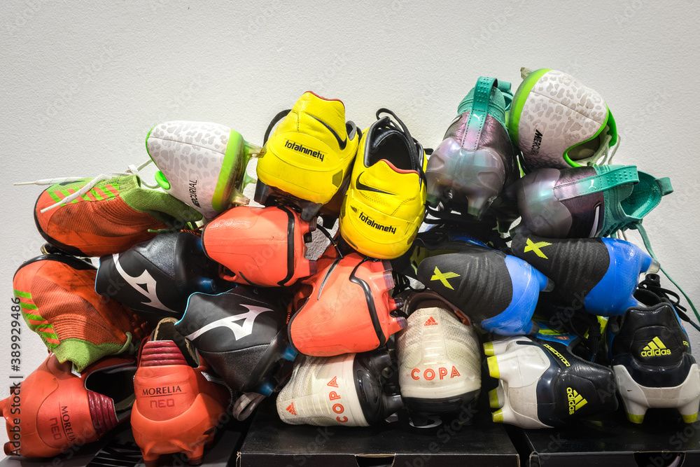 Bangkok Thailand April 2019 Football boots stud in varies