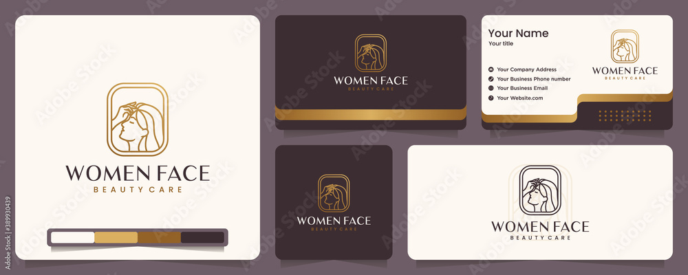 beauty women ,beauty care ,women face , gold color ,elegance ,banner and business card , logo design inspiration beauty women ,beauty care ,women face , gold color ,elegance ,banner and business card , logo design inspiration