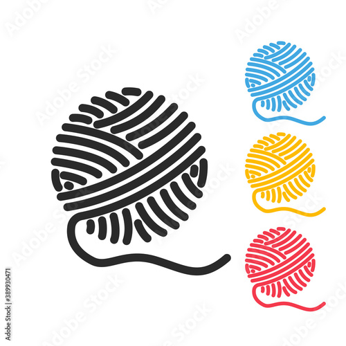 Stylized ball of thread. icon in flat style