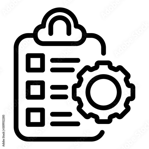 Assignment icon. Outline assignment vector icon for web design isolated on white background