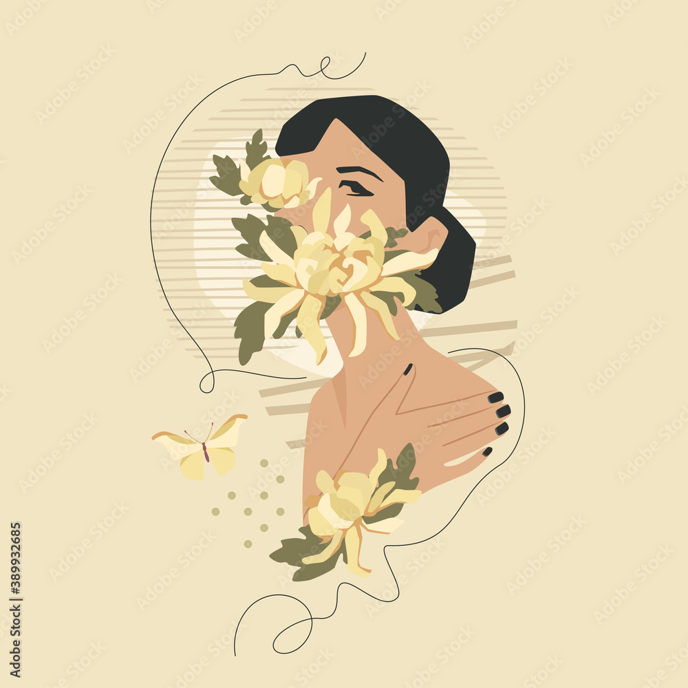 Beautiful Woman With Flowers Beautiful Woman With Flowers
