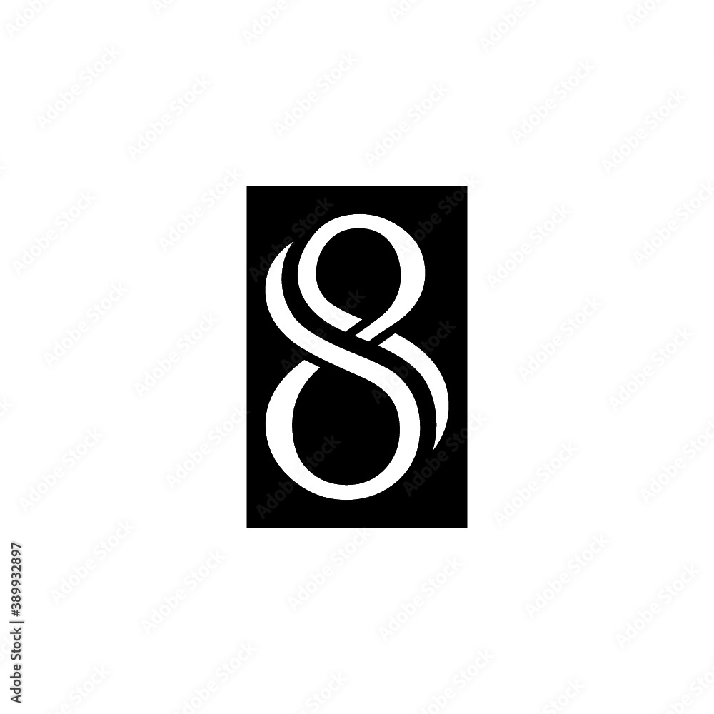 Number 8 logo design icon isolated on white background Number 8 logo design icon isolated on white background