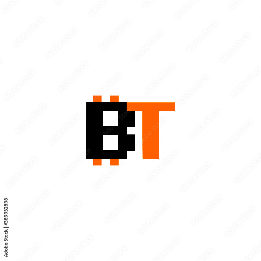 Obraz premium Initial BT Letter logo icon isolated on white background