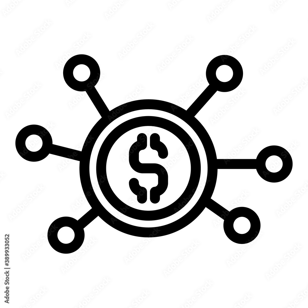 Dollar monetization icon. Outline dollar monetization vector icon for web design isolated on white background Dollar monetization icon. Outline dollar monetization vector icon for web design isolated on white background