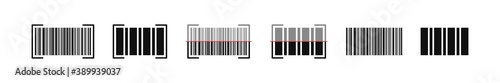 Barcode scanning vector icon, bar code scan laser islated symbol illustration