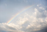 Nature sky and white cloud with rainbow