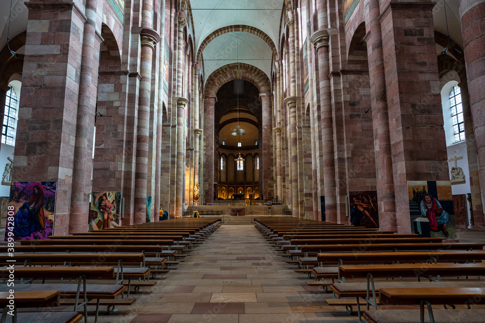 Interior of Cathedral in Speyer, Germany. The Imperial Cathedral
