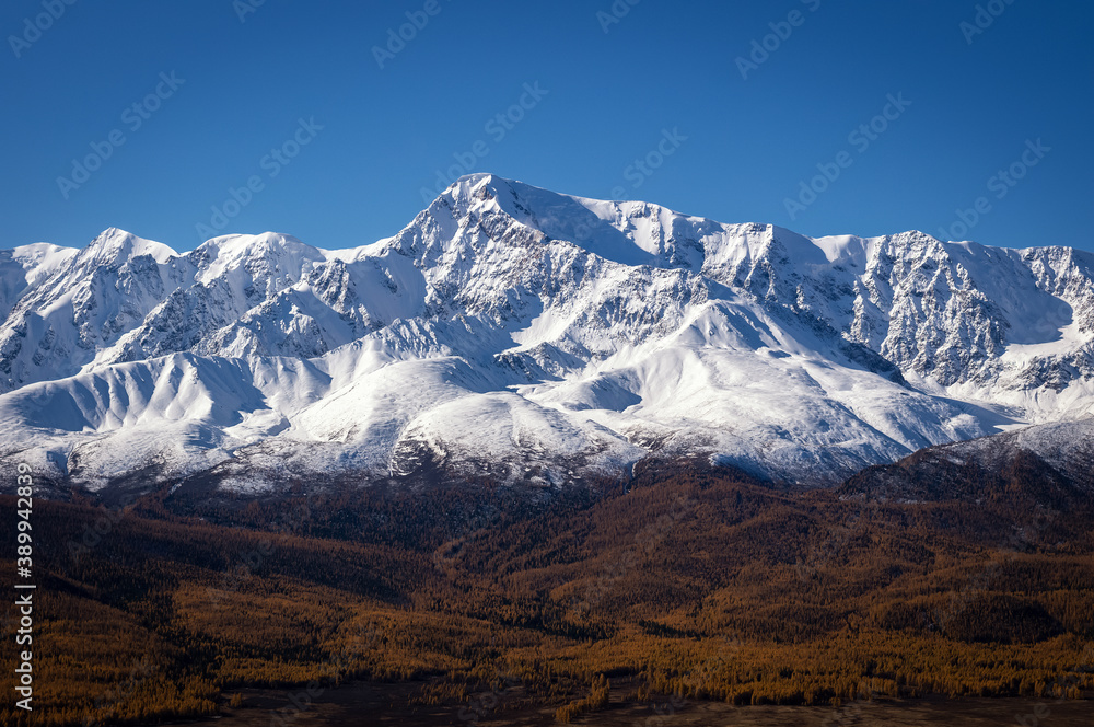 panorama of the Chui range with lake Dzhangyskol and the Aktur mountains, Russia, Gorny Altai