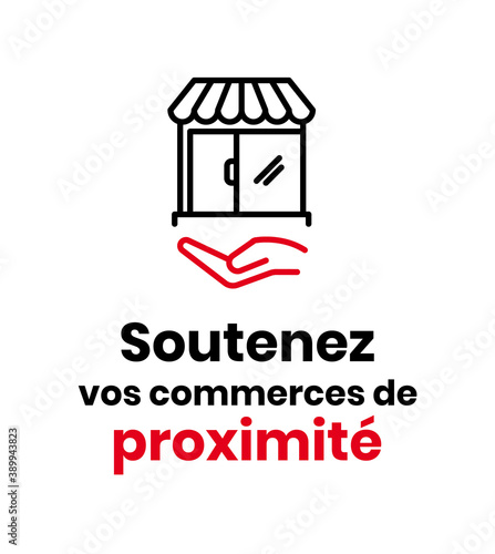 Soutenir commerce local - commerce de proximité - supporter magasins locaux - changement facile des couleurs et des contours