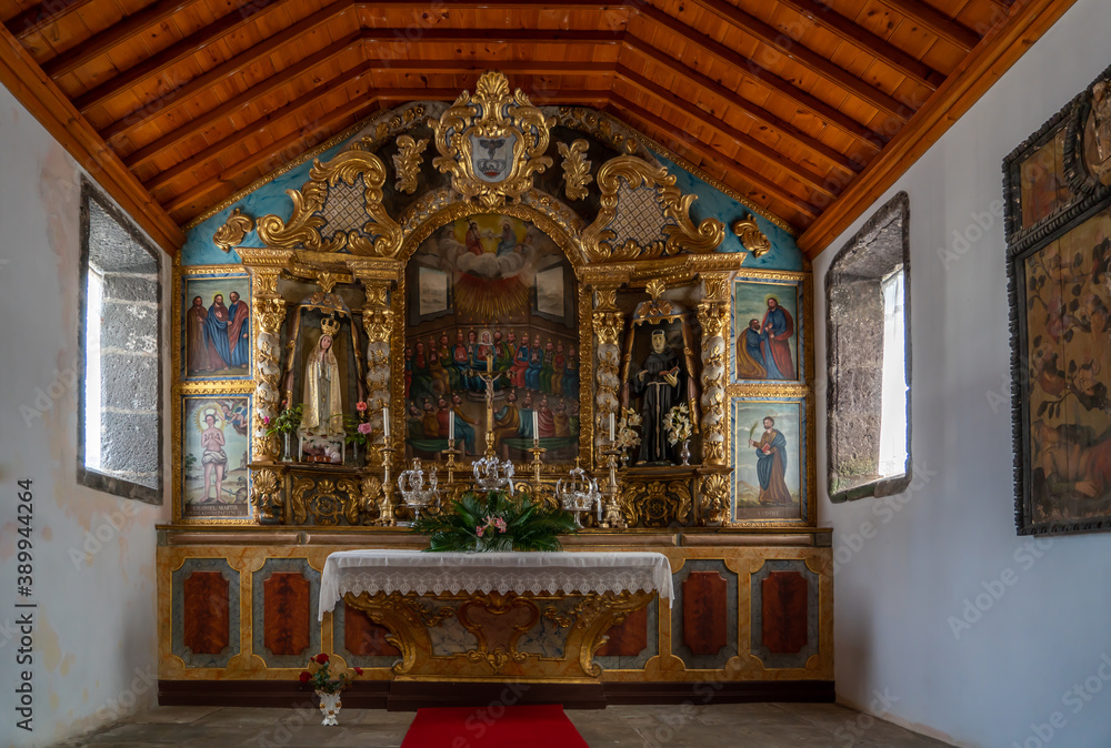 Azores, Island of Sao Jorge, Church Santa Barbara in the village of Manadas.
