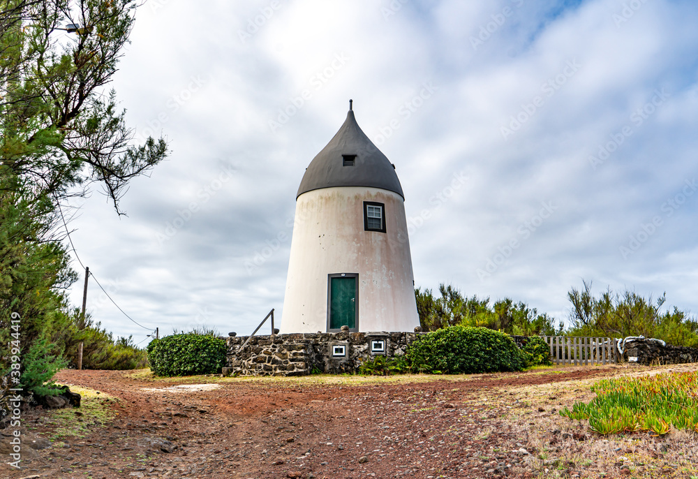 Azores, island of Graciosa, traditional Windmill . Portugal