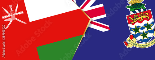 Oman and Cayman Islands flags, two vector flags.