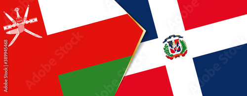 Oman and Dominican Republic flags, two vector flags.