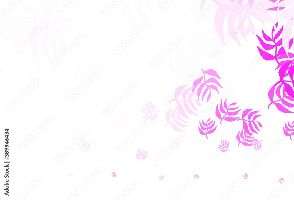 Light Pink vector natural backdrop with leaves. Light Pink vector natural backdrop with leaves.
