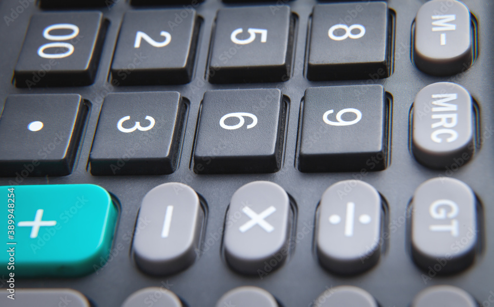 Black calculator keyboard. Closeup. Business Black calculator keyboard. Closeup. Business