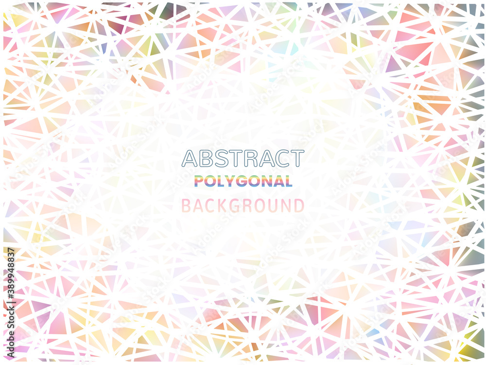 Abstract colorful polygonal doodle with blank space BG