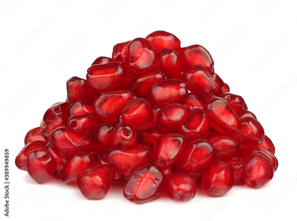 Pomegranate seeds isolated on white Pomegranate seeds isolated on white