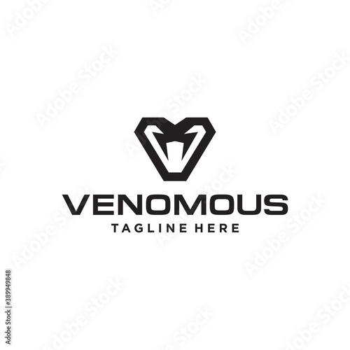 modern viper snake head logo icon vector design, simple venomous cobra logo for sport game team 