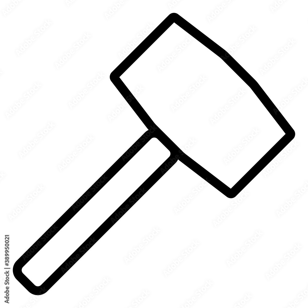 Mallet icon outine style design, hand tool vector symbol Mallet icon outine style design, hand tool vector symbol