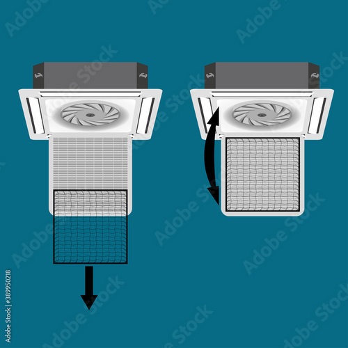 how to get the filter out of the cassette air conditioner