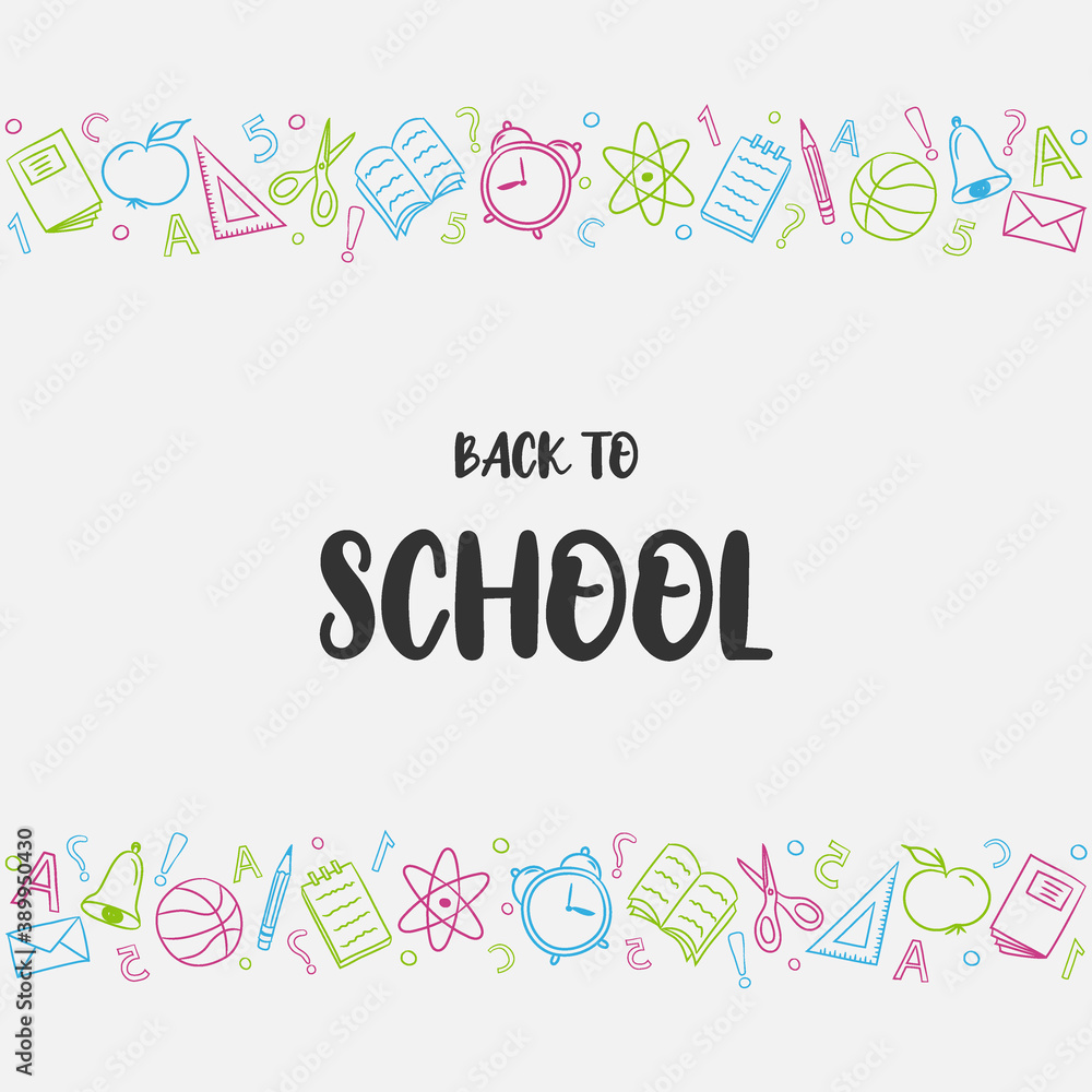 Back to School card. Background with funny draws. Vector Back to School card. Background with funny draws. Vector