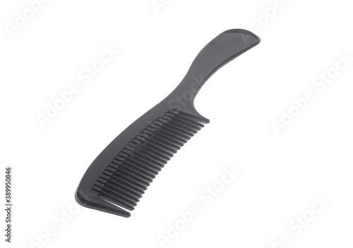 Black hair comb isolated on white background