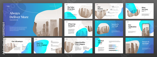Business powerpoint presentation templates set. Use for modern keynote presentation background, brochure design, website slider, landing page, annual report, company profile.