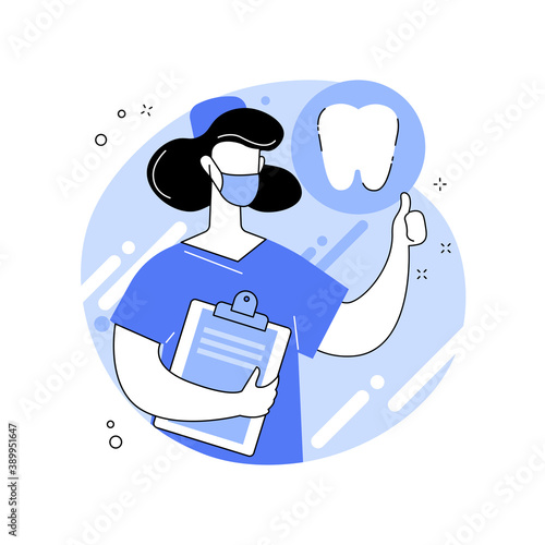 Private dentistry abstract concept vector illustration. Private dental service, dentistry clinic, healthcare insurance, teeth health, emergency dentist, make an appointment abstract metaphor.