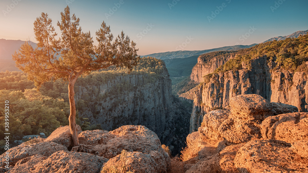 Saturated and contrasting panoramic view of the Tazi canyon in the Koprulu nature Park in Turkey. Natural wonders and tourist attractions Saturated and contrasting panoramic view of the Tazi canyon in the Koprulu nature Park in Turkey. Natural wonders and tourist attractions