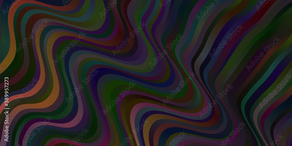 Dark Blue, Red vector pattern with curved lines. Dark Blue, Red vector pattern with curved lines.