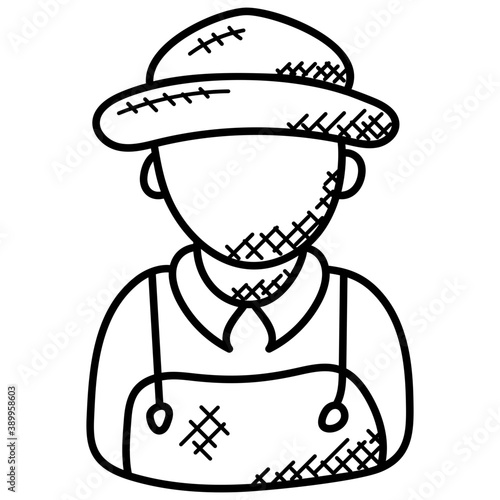 
doodle icon design of gardener
