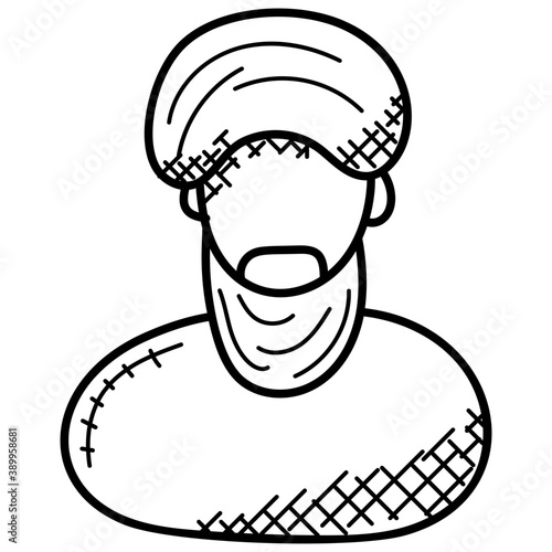 
A person having beard, muslim man
