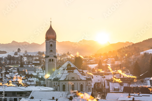 sunrise at a winter morning