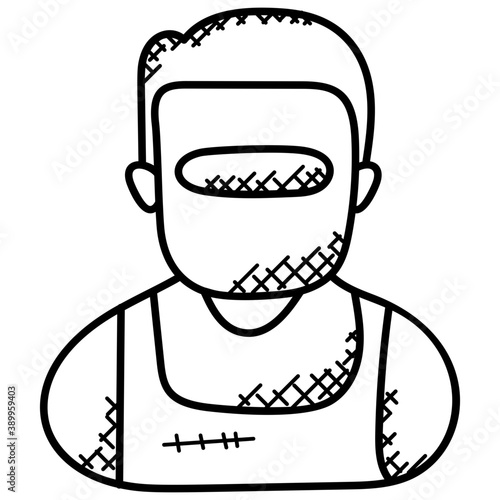 
doodle icon design of welder or factory worker
