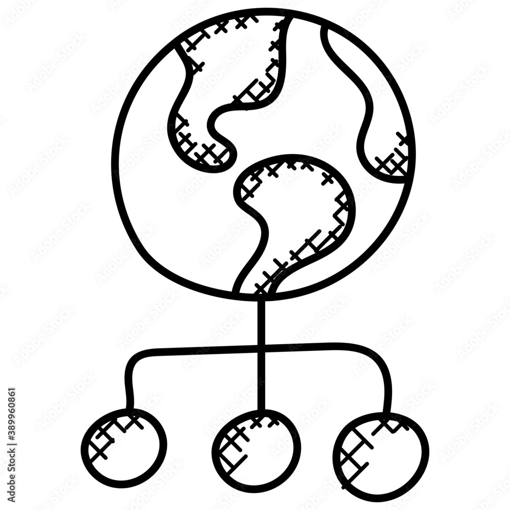 Fototapeta premiumA doodle icon design of sitemap diagram