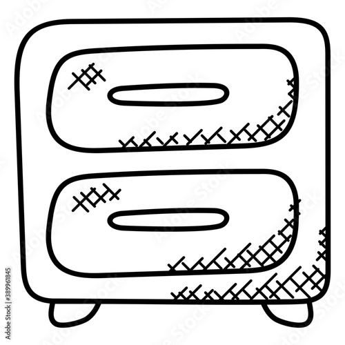 
Chest of drawers doodle vector icon design
