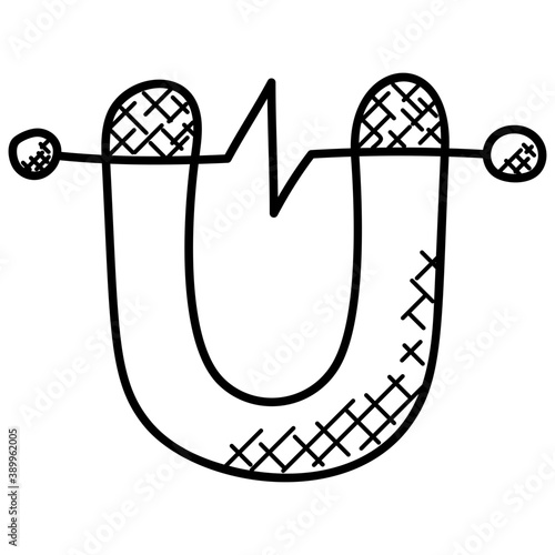 
U shaped magnet with poles attraction
