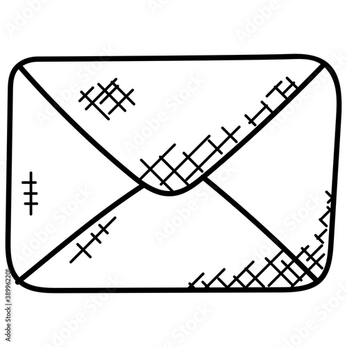 
A closed envelope with paper representing mailbox
