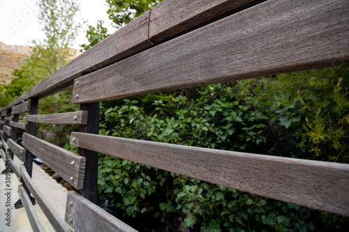 Wooden trails near the forest using for restriction