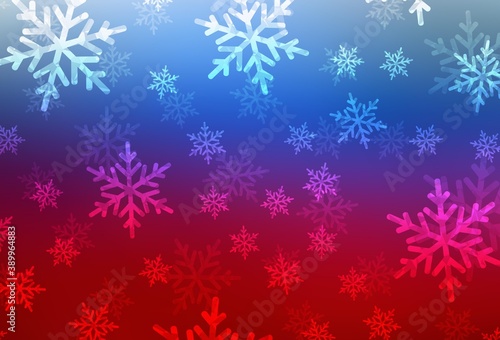Light Blue  Red vector background in Xmas style.