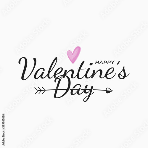 Valentines day vintage letter on white background